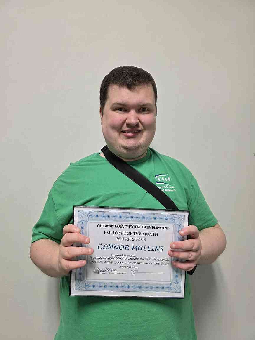 Callaway County Extended Employment Employee of the Month — Connor ...