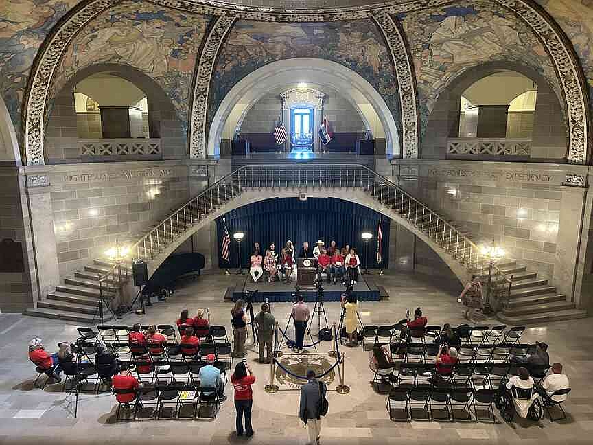 Counter argument: Anti-data center advocates gather at Missouri Capitol in opposition of summit meeting